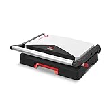 Solac - Parrilla electrica Big Little Power | Grill 1000W | Gran superficie 23x14.5cm | Placa superior ajustable | Plancha bbq electrico | Cierre de seguridad | Barbacoa sin humo