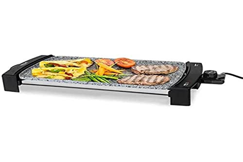Cecotec Plancha de Asar Eléctrica Rock&Water 2500. 2150 W de potencia, Apta para Limpieza en Lavavajillas, Revestimiento de Piedra Rockstone, Superficie de 45 x 25 cm