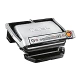 Tefal Optigrill GC712D12 Plancha de Cocina, 7 Modos de cocción, indicador del Progreso, Sensor de Grosor, bandejas extraíbles y Desmontables, 2000 W, Aluminio, Acero Inoxidable, INOX
