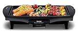 Tefal Compact CB500512 Plancha de Asar, Antiadherente, Compatible lavavajillas, Superficie de cocción: 25 x 35 cm, 1800 W, Tamiz de agitación, Negro