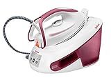Tefal SV8012 Express Anticalc Centro de Planchado de VAP, Blanco/Rosa