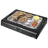 Cecotec Barbacoa eléctrica de sobremesa PerfectSteak 4200 Way de 2400 W, Parrilla Inoxidable y Altura Ajustable a 3 Niveles, 18/10 Steel, Negro Acero